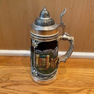Antique Carved German Beer Stein Mug